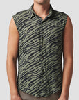 Green Tigerstripe Button Up