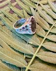 Silver Labradorite Ring Size 8