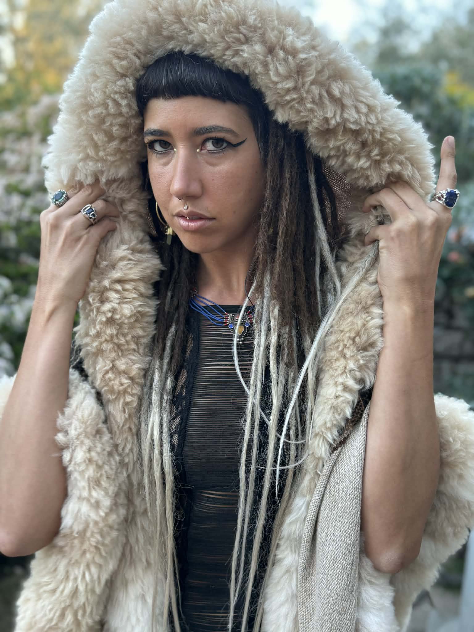 Alpaca Shawl with Hood - Boho Alpaca Wool Poncho – Omni Collection