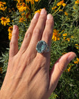 Green Amethyst Ring Size 8.5
