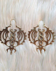Shivas Trident Serpent Winged Earrings