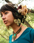 Shivas Trident Serpent Winged Earrings
