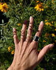 Square Labradorite 950 Silver Ring Size 7.5