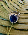Silver Round Lapis Azul Ring Size 9.5