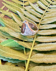 Silver Petrified Bone Ring Size 7.5