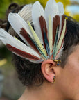 White Macaw Feather Earcuff