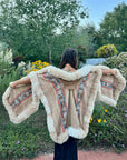 Beige Rainbow Alpaca Cape