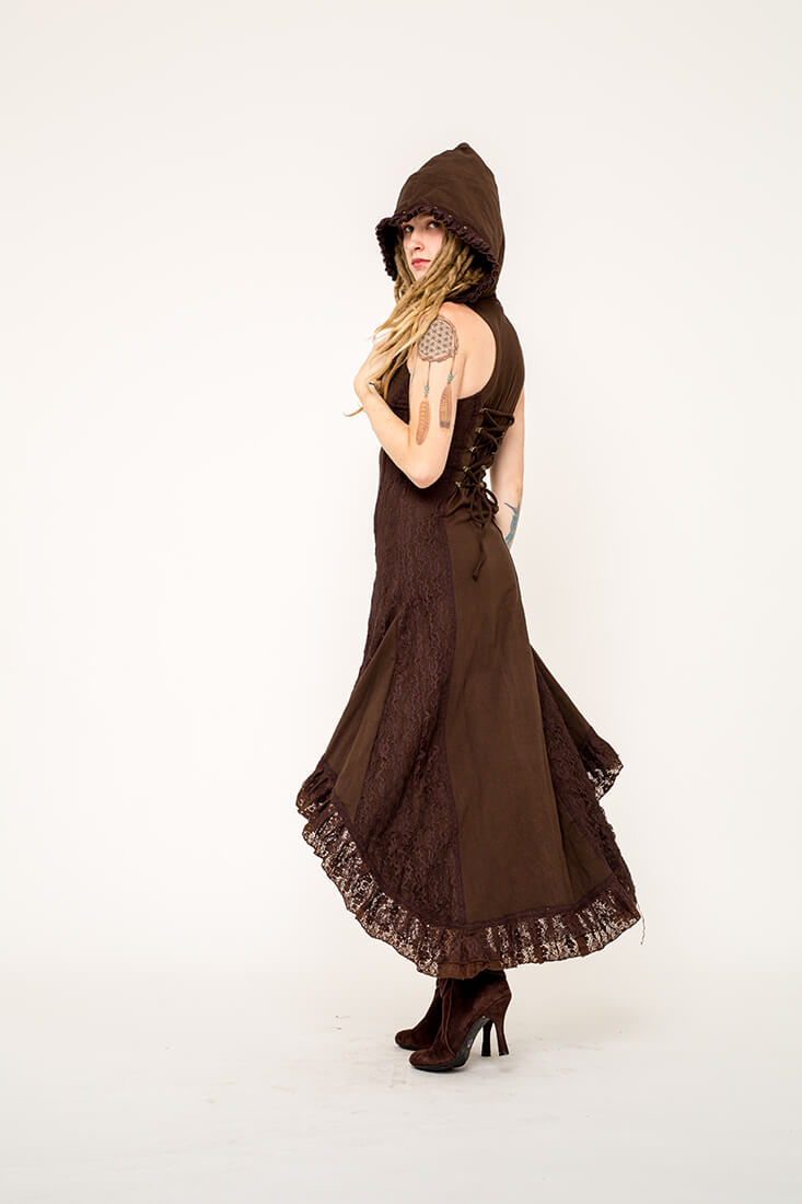 brown hooded dress Rae Hoodie Sweatshirt Dress