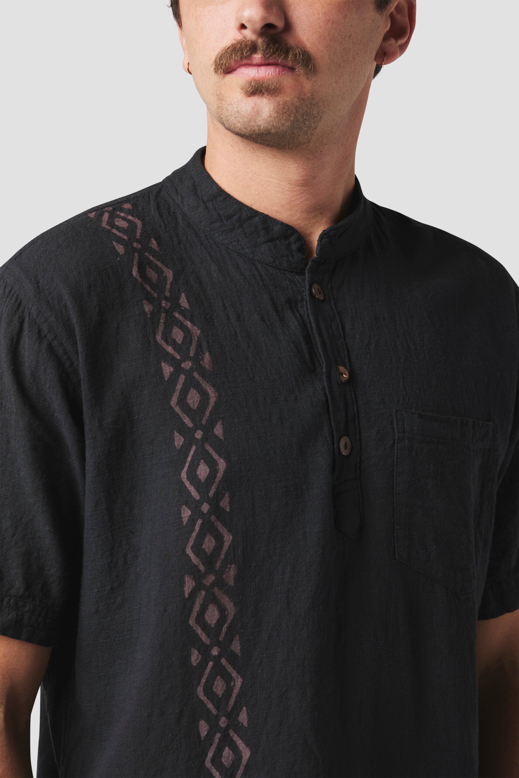 Linen Blockprinted Button Up