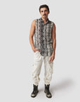 Snakeskin Sleeveless Button Up