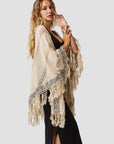 Fringe Shawl with Print