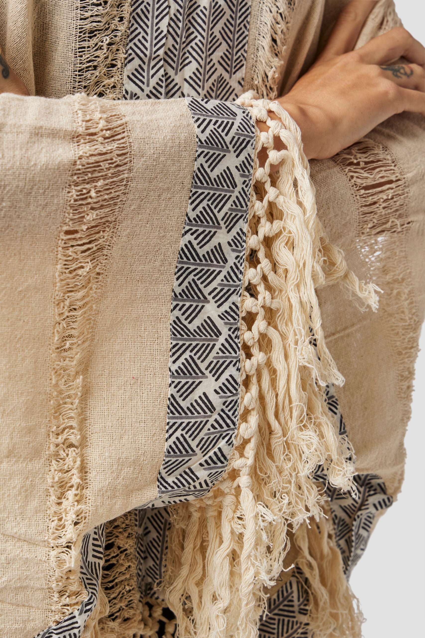 Fringe Shawl with Print