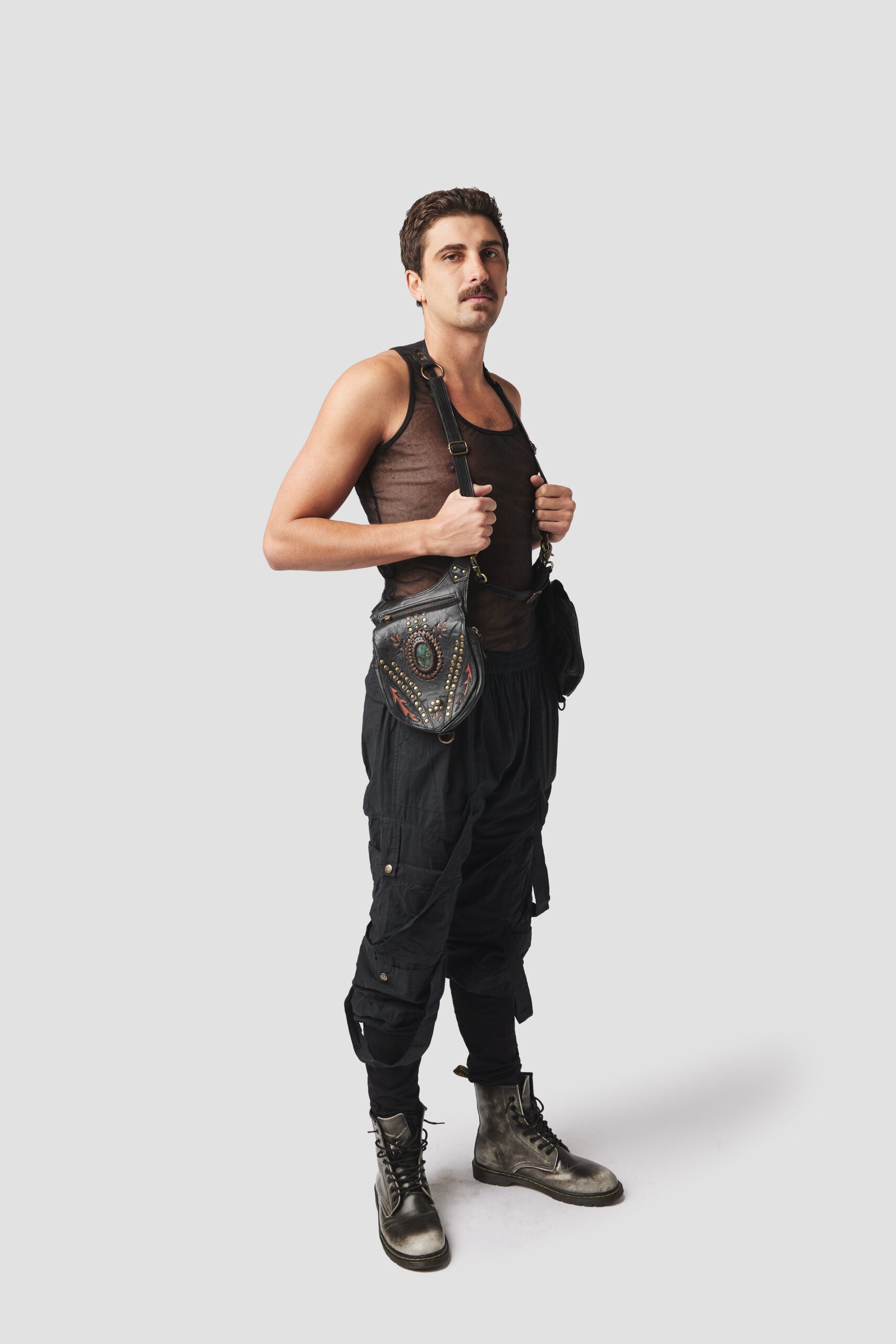 人気【THE CENTAUR】CENTAUR CARGO PANTS Star Knee Cargo Pants (black) — Alt Raq Apparel