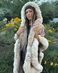 Beige Rainbow Alpaca Cape