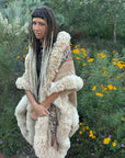 Beige Rainbow Alpaca Cape