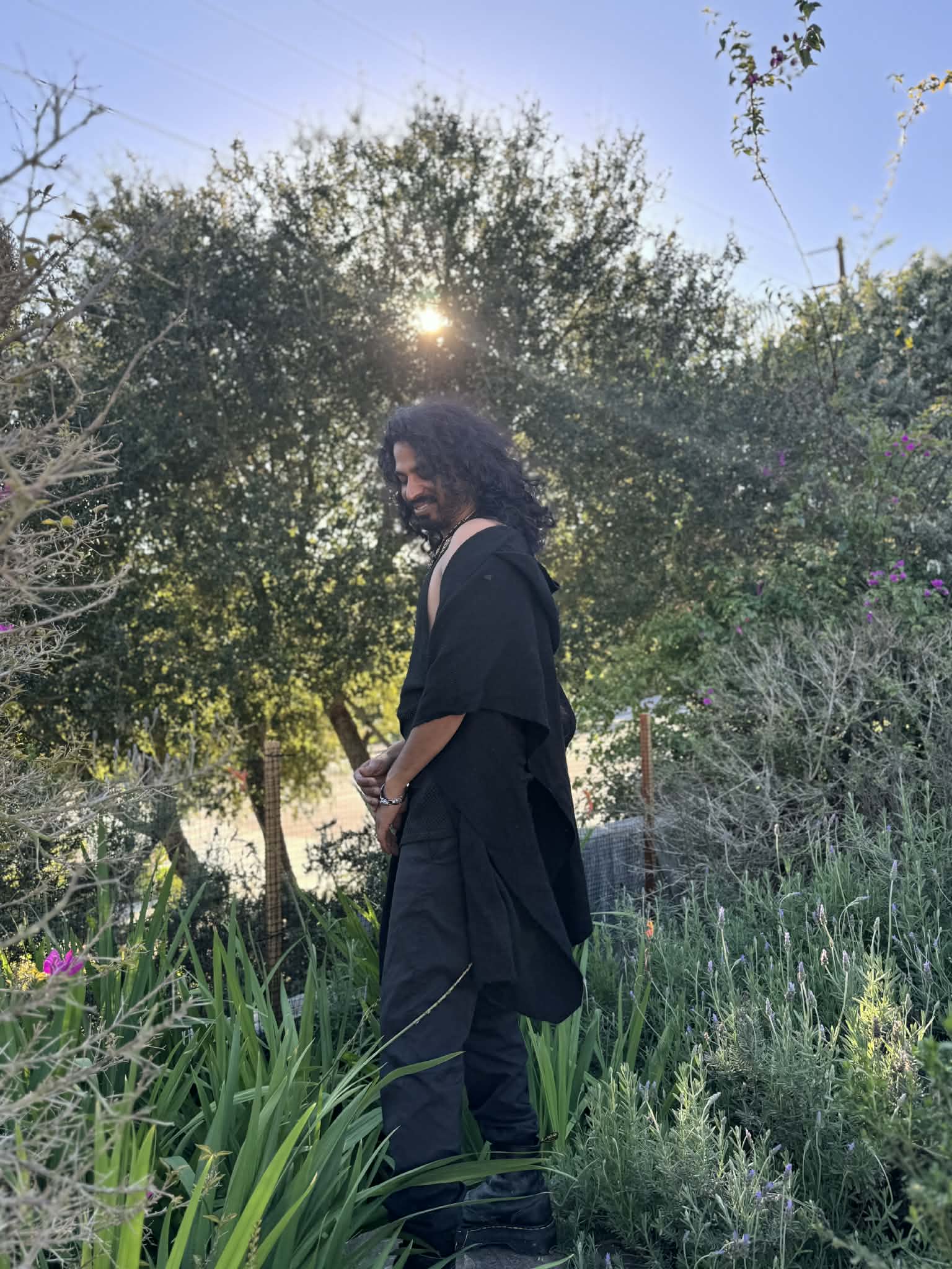 Black Alpaca Hooded Shawl