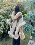 Alpaca Fur Poncho with Hood
