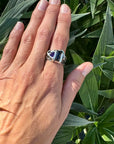 Silver 950 Kyanite and Amethyst Ring Size 9