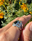Silver London Topaz Moonstone Ring Size 7.5