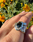 Silver London Topaz Moonstone Ring Size 7.5