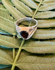 Silver Garnet and Peridot Ring Size 9.5