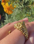 Gold Plated Jumping Jaguar Ring