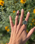 Silver Labradorite Ring Size 8
