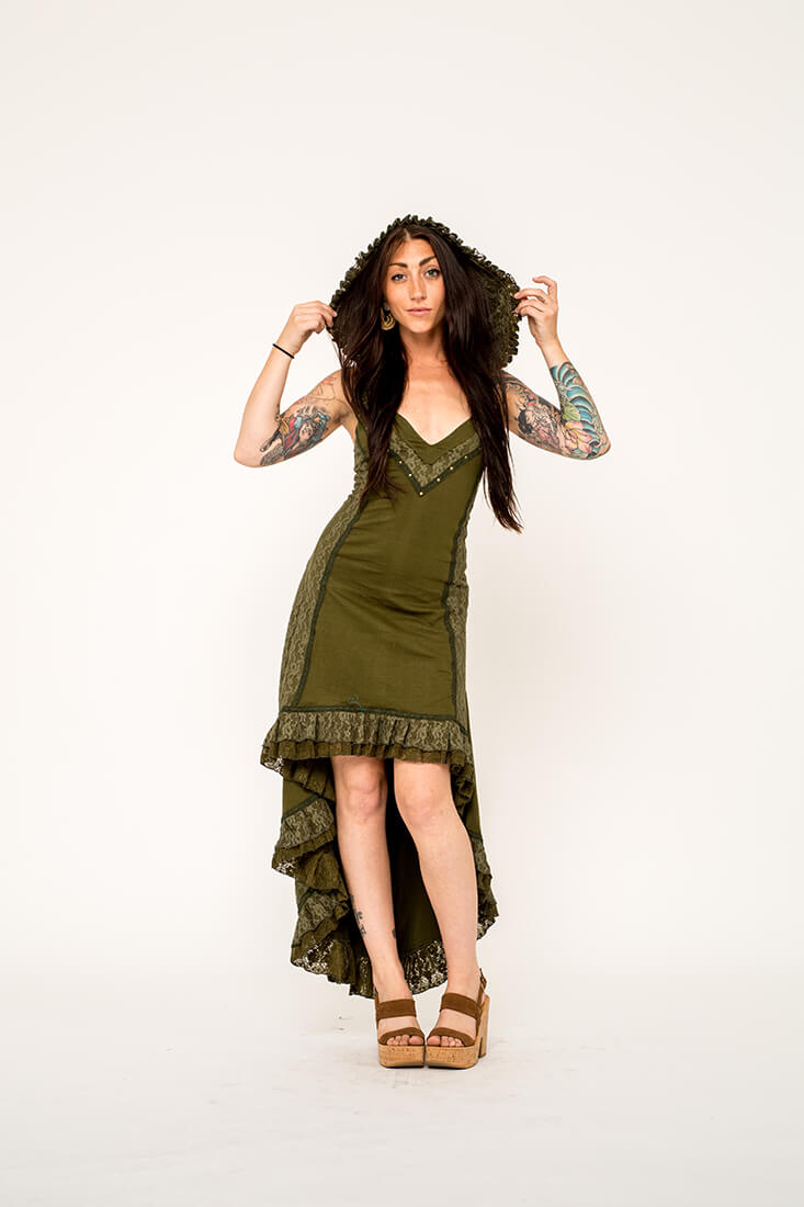 Green Hooded Dress 3