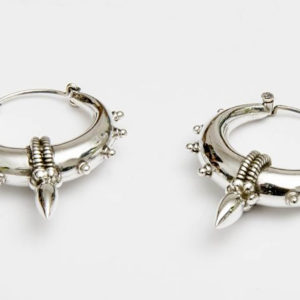 Silver Spiked Hoops